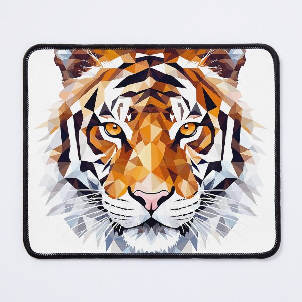 Item preview, Fierce tiger in faceted geometric style designed and sold by Skynotik.