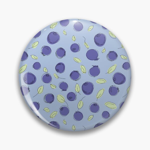 Item preview, Blueberries and leaves on blue background designed and sold by Meg M Studio.