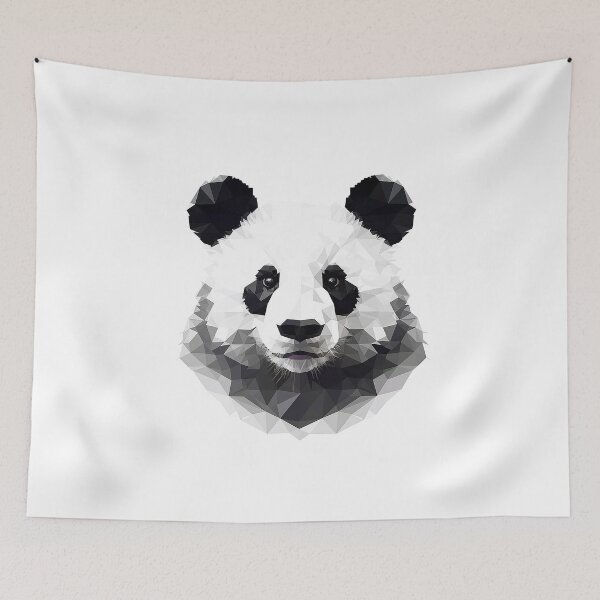 Item preview, Panda in faceted geometric style designed and sold by Skynotik.
