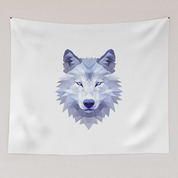 Item preview, Wolf in faceted geometric style designed and sold by Skynotik.