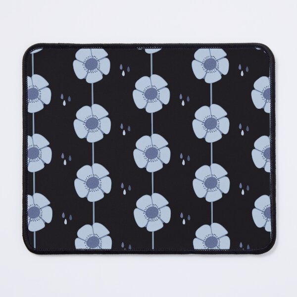 Item preview, A minimalistic vertical flowers design in dark elemental blue designed and sold by Arubi-Art.