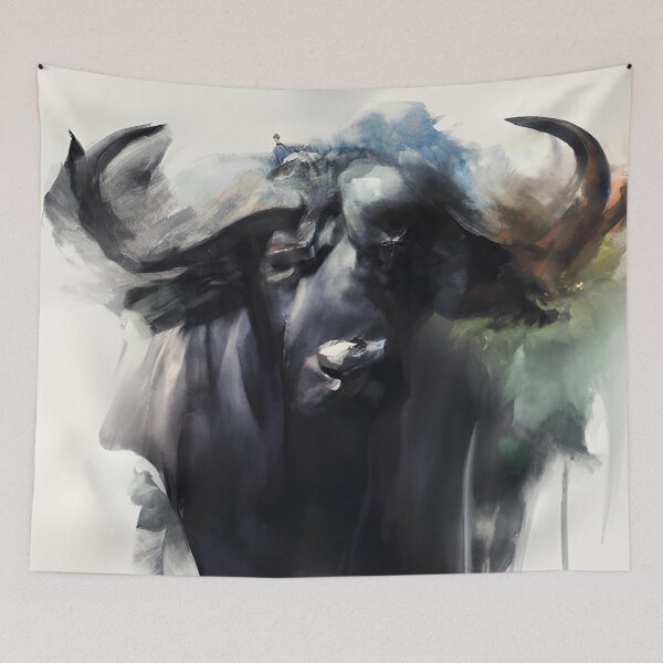 Item preview, Graceful Water Buffalo Watercolor Painting designed and sold by IZiets.