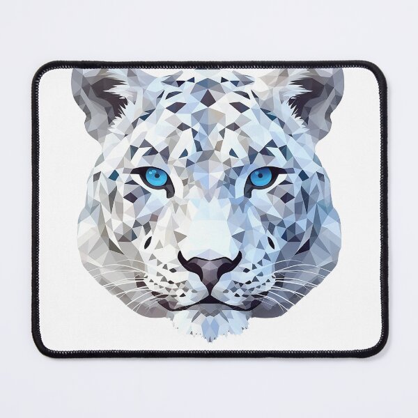 Item preview, Fierce snow leopard in faceted geometric style designed and sold by Skynotik.