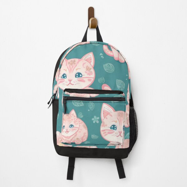 Item preview, Kittens teal backdrop designed and sold by Gigglyvibes.