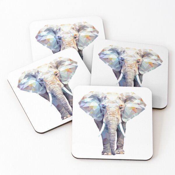 Item preview, Elephant in faceted geometric style designed and sold by Skynotik.