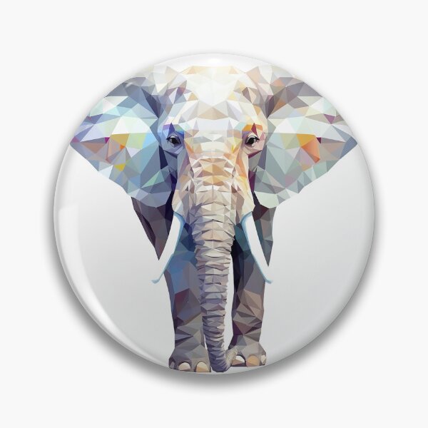 Item preview, Elephant in faceted geometric style designed and sold by Skynotik.