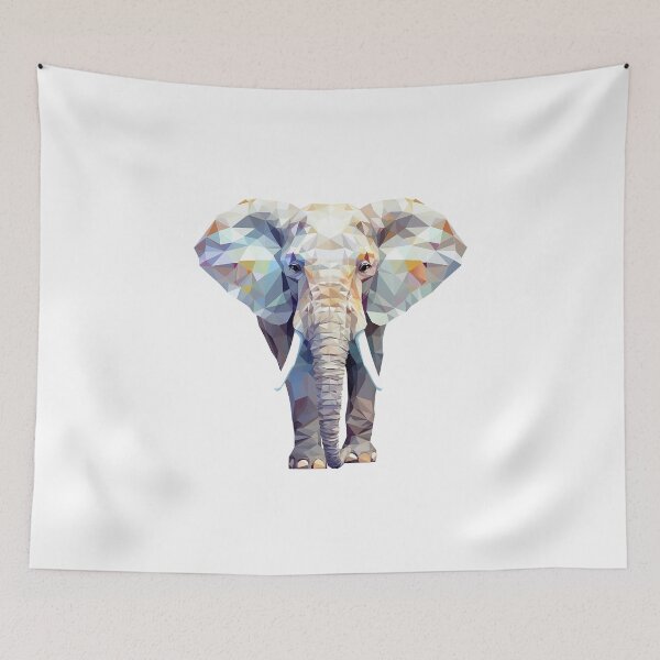 Item preview, Elephant in faceted geometric style designed and sold by Skynotik.