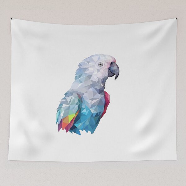Item preview, Parrot in faceted geometric style designed and sold by Skynotik.