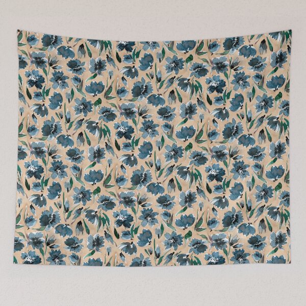 Item preview, Hand-Painted Blue Floral Pattern by Lolavee Creative designed and sold by LolaveeCreative.