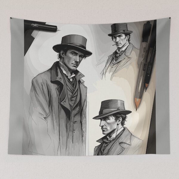 Item preview, Pencil sketch, portrait of a man designed and sold by CatCoconut-Art.