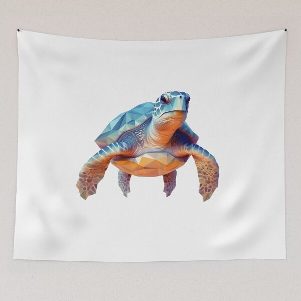 Item preview, Sea turtle in faceted geometric style designed and sold by Skynotik.