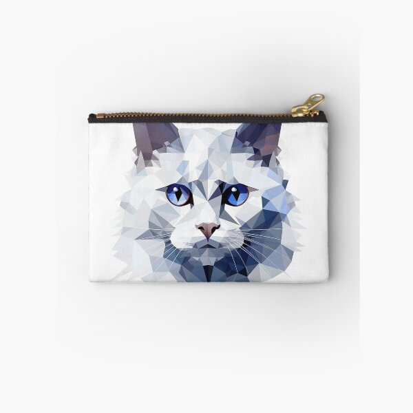 Item preview, Angora cat in faceted geometric style designed and sold by Skynotik.