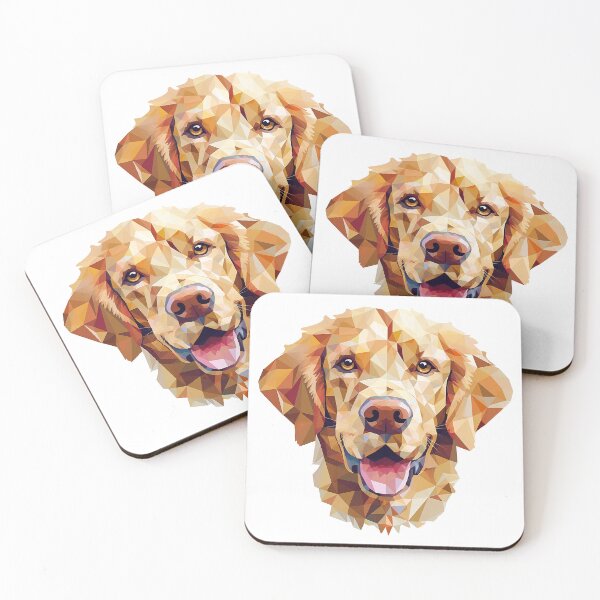 Item preview, Dog - Golden Retriever in geometric faceted style designed and sold by Skynotik.
