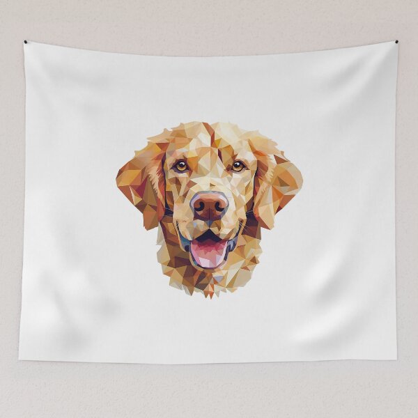 Item preview, Dog - Golden Retriever in geometric faceted style designed and sold by Skynotik.