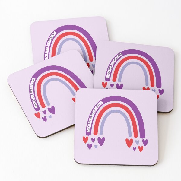 Item preview, Migraine Awareness Rainbow with hearts designed and sold by Teamtsunami6.