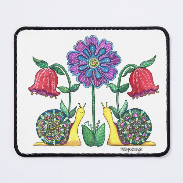 Item preview, Snails Strolling Through the Flowers designed and sold by ShelleyYlstArt.