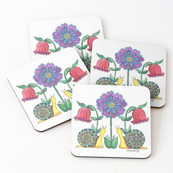 Item preview, Snails Strolling Through the Flowers designed and sold by ShelleyYlstArt.