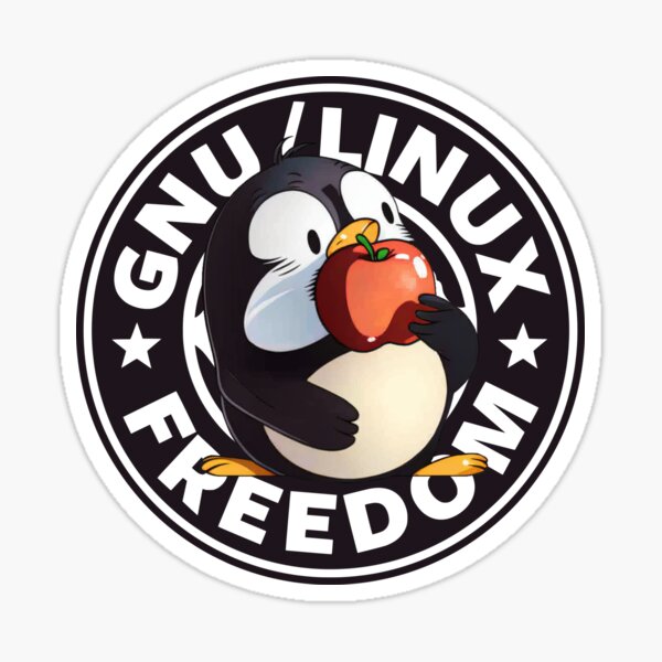 Item preview, GNU LINUX FREEDOM - Tux eats Apple designed and sold by CutePlanetEarth.