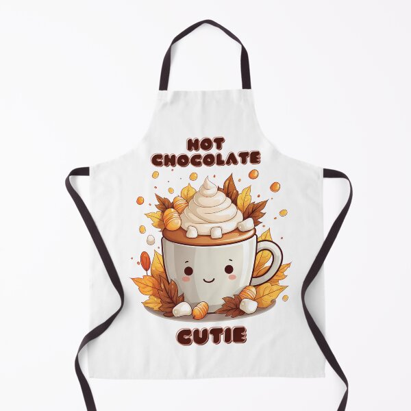 Item preview, Hot Chocolate Cutie Adorable Kawaii Mug Marshmallows Autumn Leaves designed and sold by InkwaveDesigns.