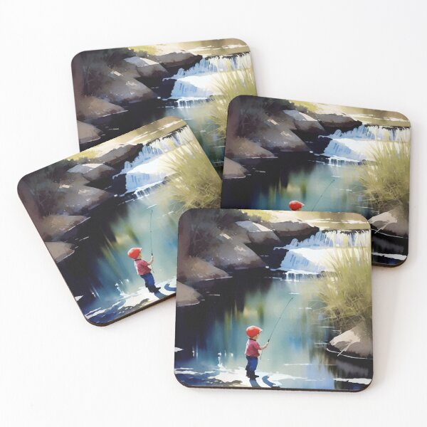 Item preview, Boy Fishing watercolor designed and sold by muskitt.