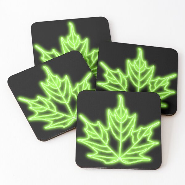 Item preview, Green Neon Light Maple Leaf designed and sold by RebeccaRichards.