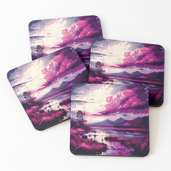 Item preview, Pink Lake with Clouds designed and sold by TheArtMage.