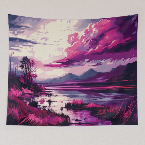 Item preview, Pink Lake with Clouds designed and sold by TheArtMage.