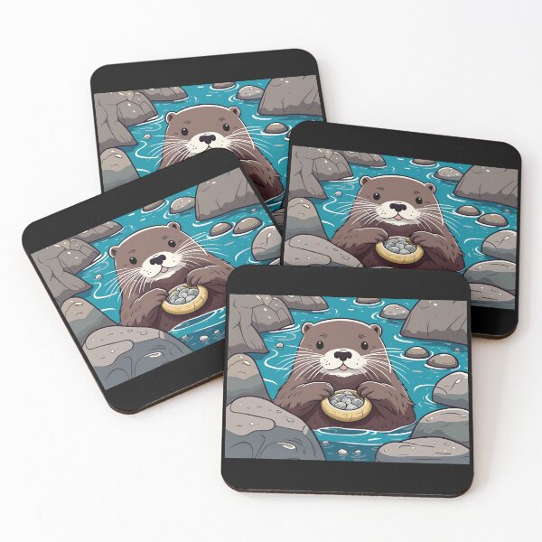 Item preview, Otter holding clam basket designed and sold by PiggyWonka.