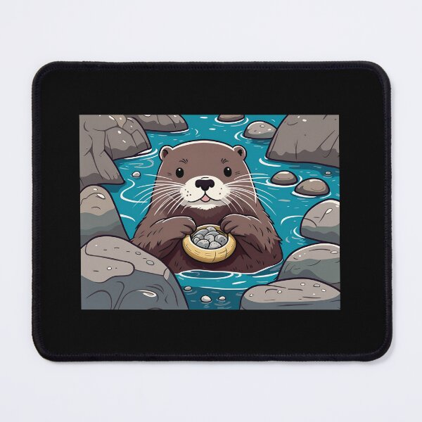 Item preview, Otter holding clam basket designed and sold by PiggyWonka.