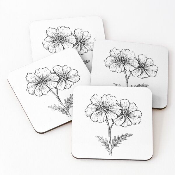 Item preview, Geranium Botanical Lithograph designed and sold by StudioChiisai.