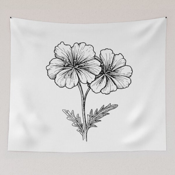 Item preview, Geranium Botanical Lithograph designed and sold by StudioChiisai.