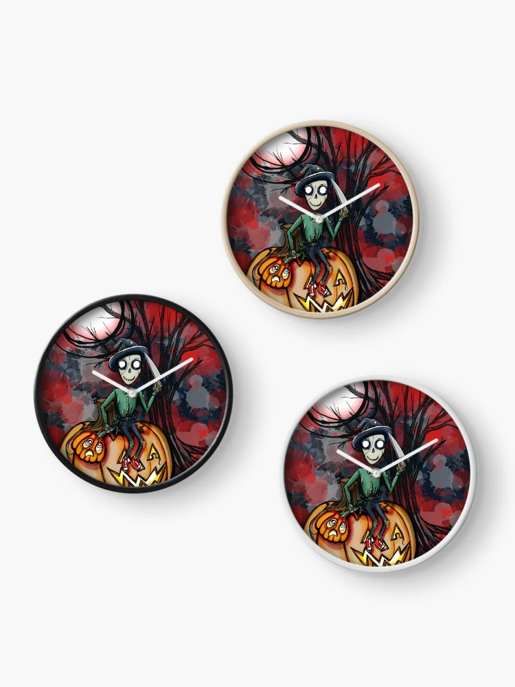 Thumbnail 3 of 4, Clock, Evil Scarecrow designed and sold by RabiesKitten.