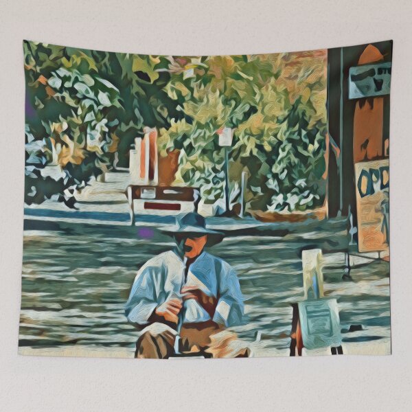 Item preview, MAN WITH CLARINET IN GOLD COUNTRY  designed and sold by ArtbyRolleen.
