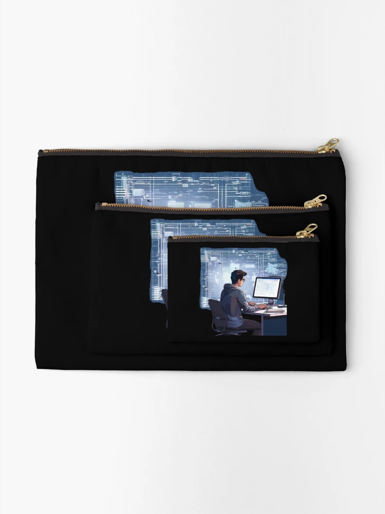 Thumbnail 2 of 4, Zipper Pouch, Programmer coder - developer programming coding designed and sold by Mateusz Majcherek.