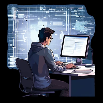Artwork thumbnail, Programmer coder - developer programming coding by Mateusz Majcherek
