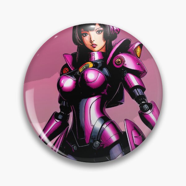 Item preview, Hot Pink Cyborg fully armored with lasers on both hands- Pop Art designed and sold by SpartanDStore.