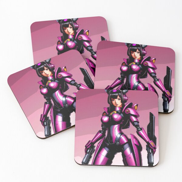 Item preview, Hot Pink Cyborg fully armored with lasers on both hands- Pop Art designed and sold by SpartanDStore.