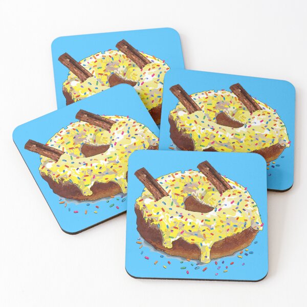 Item preview, Yellow donut with sprinkles & chocolate flakes designed and sold by Whimsy Trail Co.