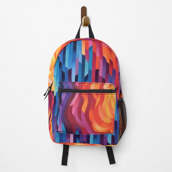 Item preview, Blue and Orange Wavy Op-Abstract Art designed and sold by Maxouniverse.