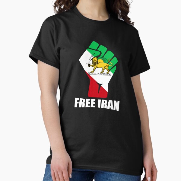 Item preview, Free Iran unity fist with lion shirt  designed and sold by Fereshteh  Gilaki.