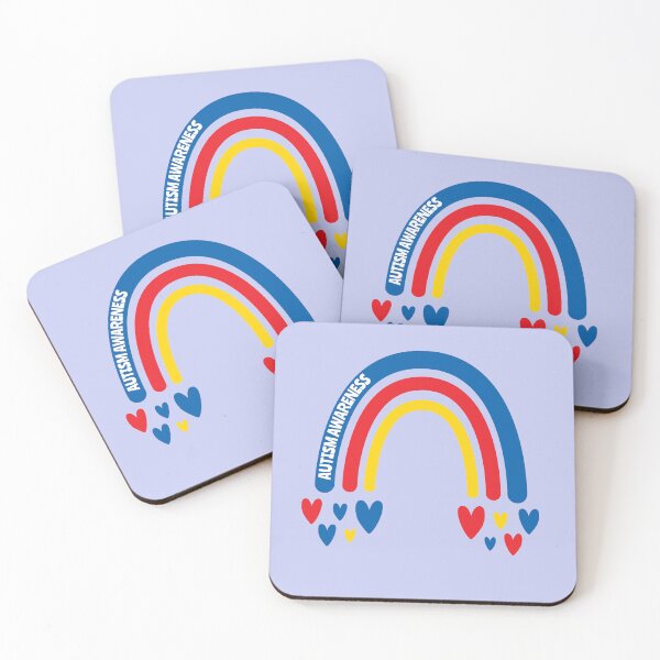 Item preview, Autism Awareness Rainbow with hearts designed and sold by Teamtsunami6.