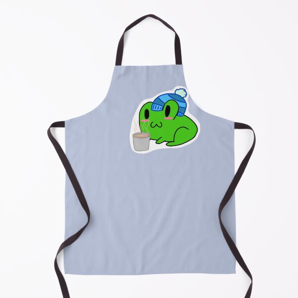 Item preview, Winter frog in cute blue hat with hot cocoa designed and sold by Cutsiecottage.