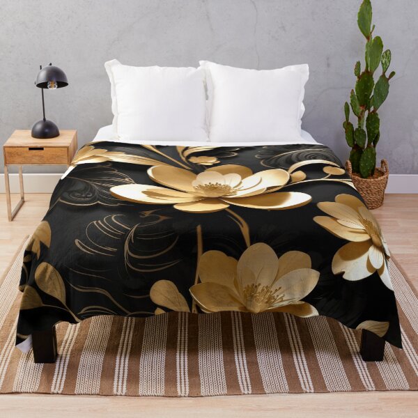 Artikelvorschau, Goldene Blumen mit Stil entworfen und verkauft von ArtfullMinds.