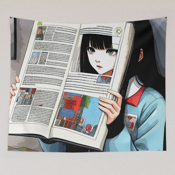 Item preview, Book Aesthetic - Cute Woman Looking Through - Pop Art designed and sold by ZenReiArt.