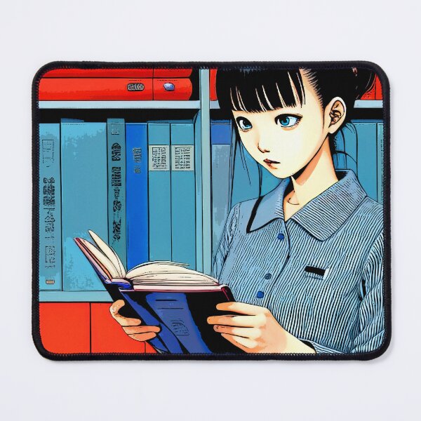 Item preview, Book Aesthetic - Cute Woman Reading a Book in the Bibrary - Pop Art designed and sold by ZenReiArt.