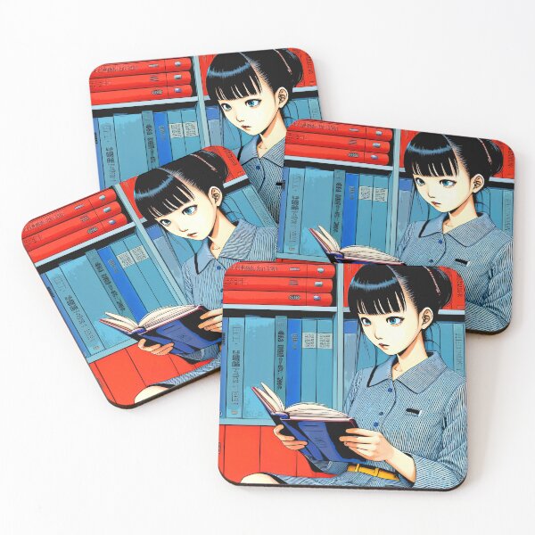 Item preview, Book Aesthetic - Cute Woman Reading a Book in the Bibrary - Pop Art designed and sold by ZenReiArt.