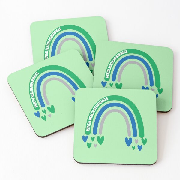 Item preview, Mental Health Awareness Rainbow with hearts designed and sold by Teamtsunami6.
