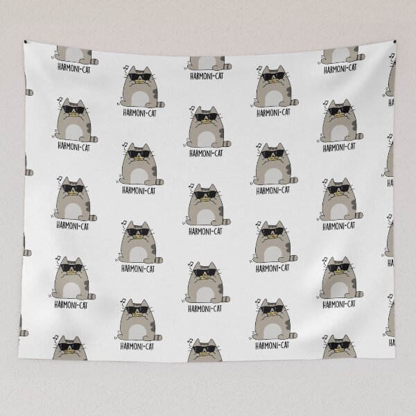 Item preview, Harmoni-cat Harmonica Funny Cat Puns  designed and sold by punnybone.