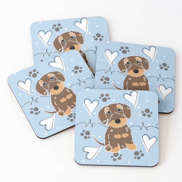 Item preview, LOVE Chocolate Tan Wire Haired Dachshund Sausage Dog designed and sold by Lulupainting.