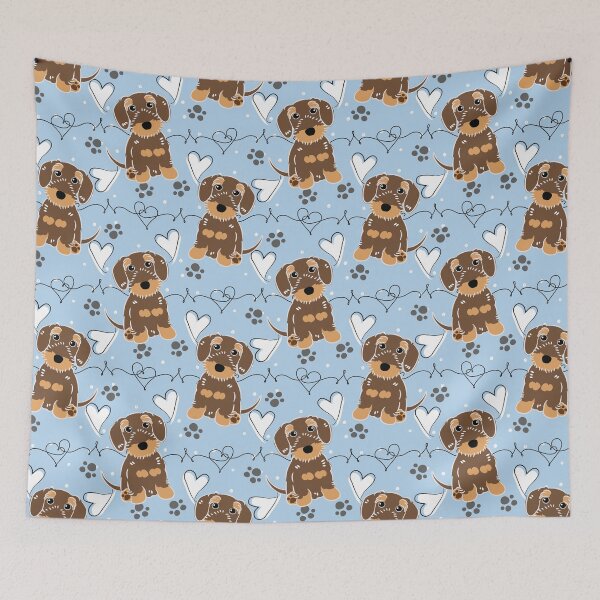 Item preview, LOVE Chocolate Tan Wire Haired Dachshund Sausage Dog designed and sold by Lulupainting.